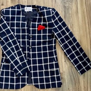 Navy blue & white stripe blazer